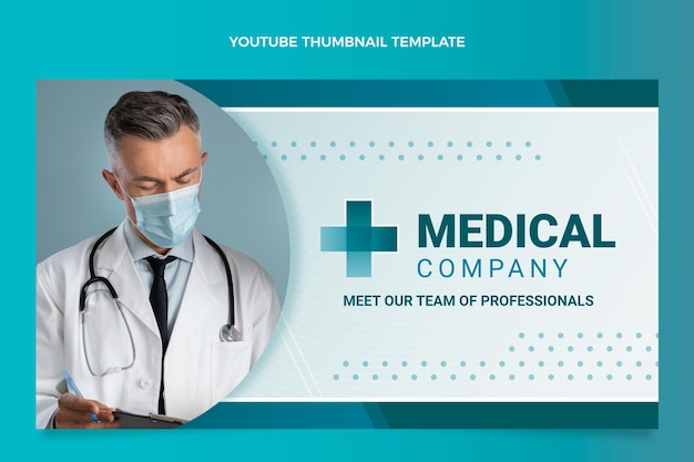 Free vector gradient medical youtube thumbnail