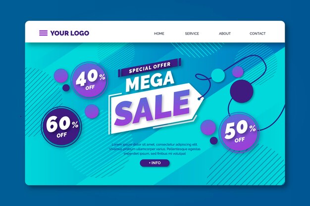 Gradient mega sale landing page