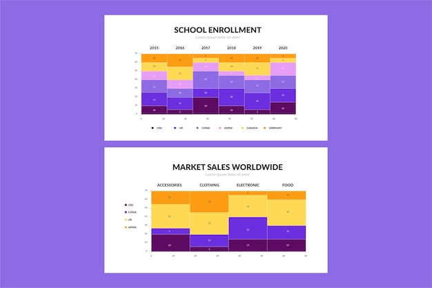 Free vector gradient mekko chart inforgaphic template