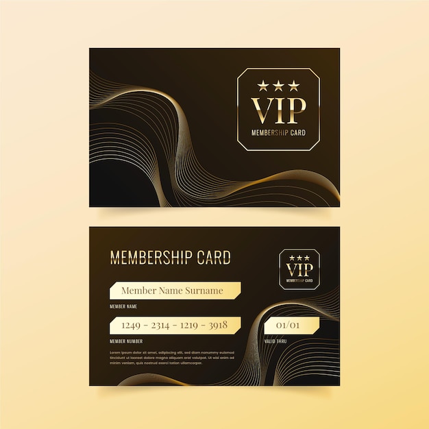 Gradient membership cards template