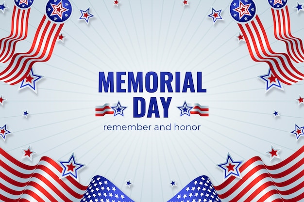 Free vector gradient memorial day background