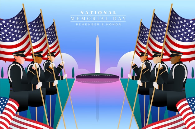 Free vector gradient memorial day background