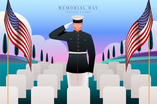 Free vector gradient memorial day illustration