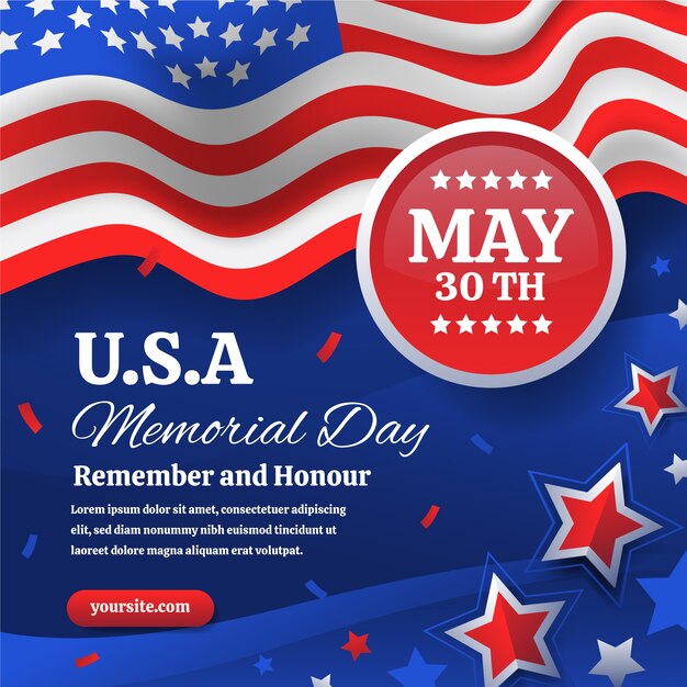 Gradient memorial day illustration
