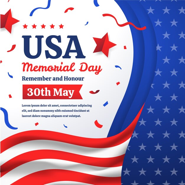 Gradient memorial day illustration