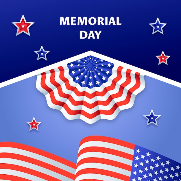 Free vector gradient memorial day illustration