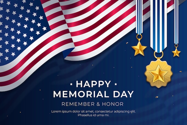 Vettore gratuito gradiente memorial day sfondo usa