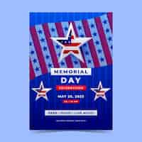 Free vector gradient memorial day vertical poster template