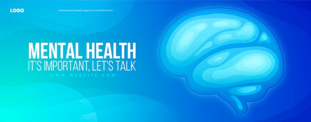 Free vector gradient mental health facebook cover