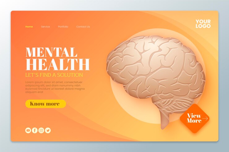 Free Vector gradient mental health landing page
