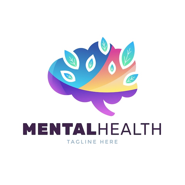 Free vector gradient mental health logo template