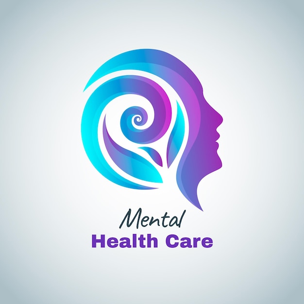 Бесплатное векторное изображение Градиентный логотип психического здоровья
