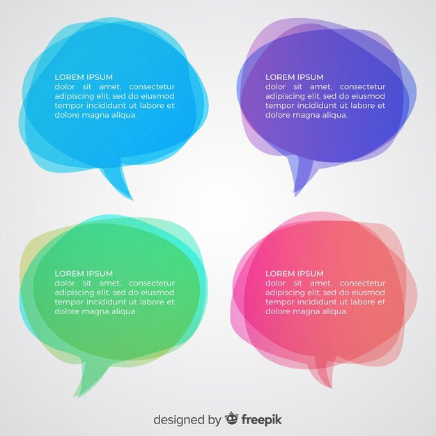 Gradient messy speech bubbles