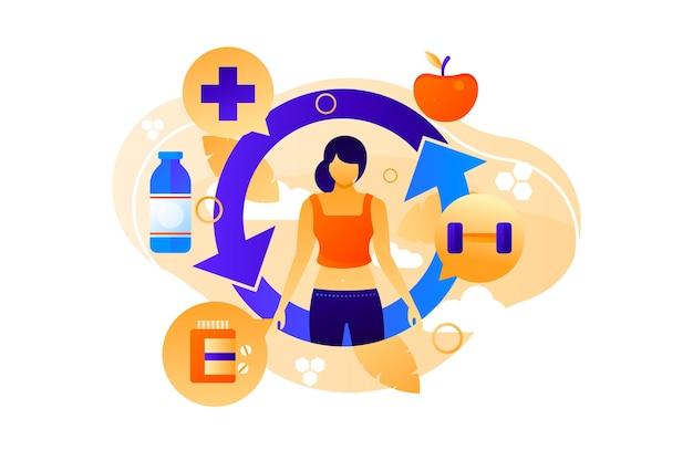 Free vector gradient metabolism illustration