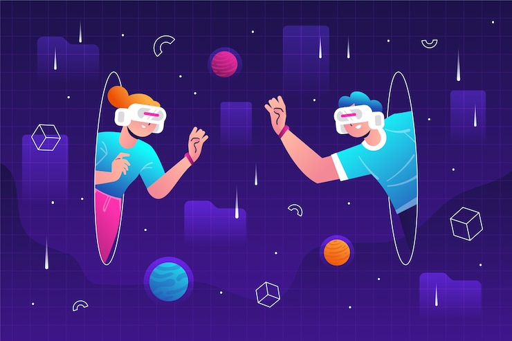 Бесплатный Вектор градиентный фон метавселенной