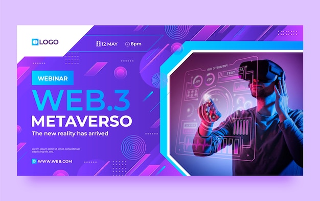 Free vector gradient metaverse concept facebook post