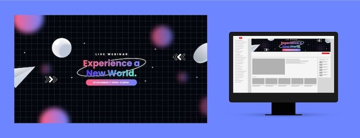 Free Vector gradient metaverse concept youtube channel art