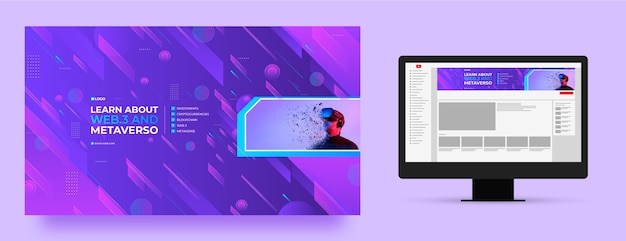 Vettore gratuito gradient metaverse concept canale youtube art