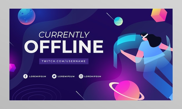 Free vector gradient metaverse twitch background