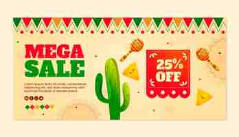 Free vector gradient mexican restaurant sale banner