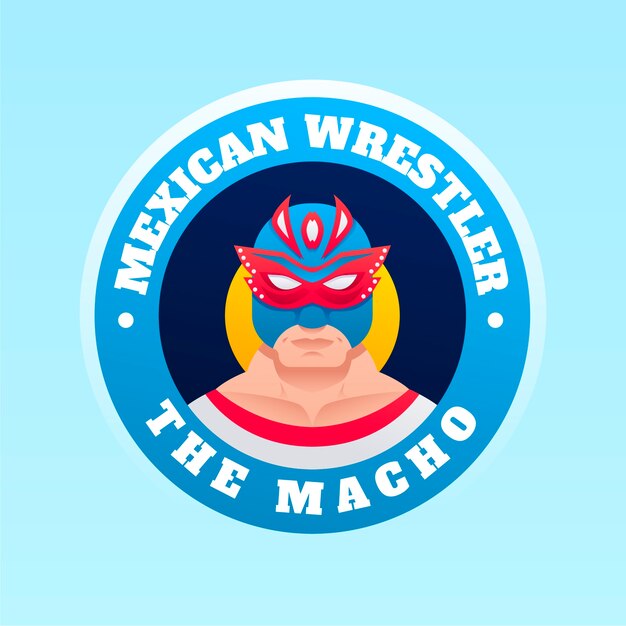 Gradient mexican wrestler logo