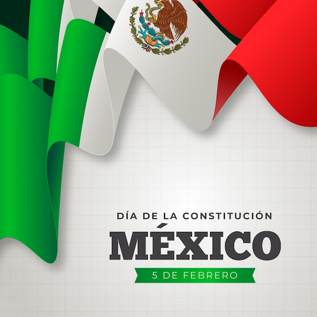 Free vector gradient mexico constitution day