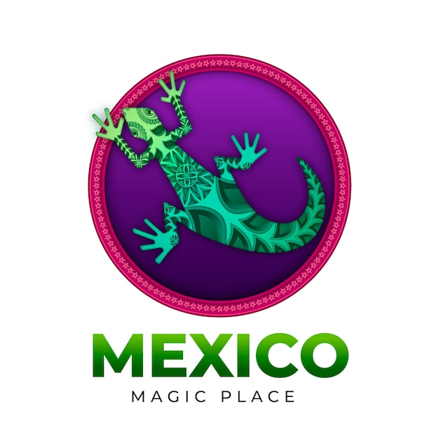 グラデーションメキシコのロゴのテンプレート