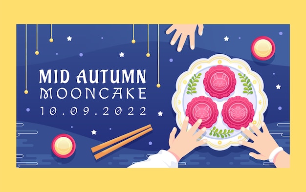 Free vector gradient mid-autumn festival social media post template