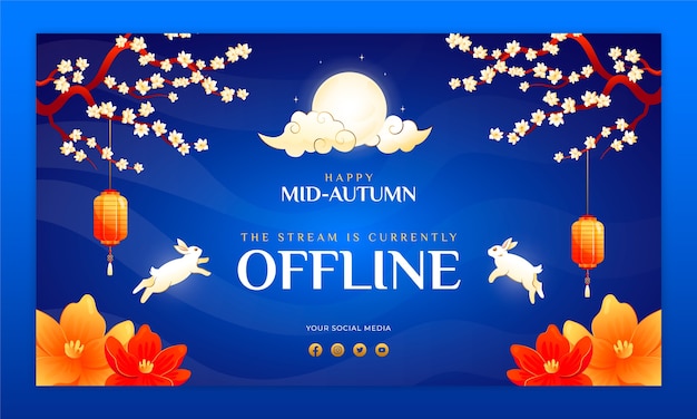 Gradient mid-autumn festival twitch background