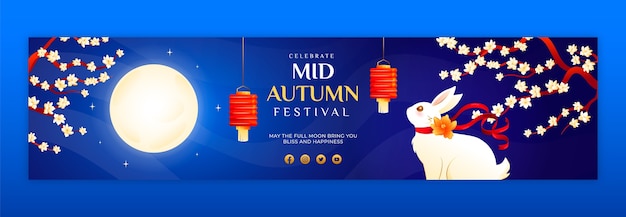 Gradient mid-autumn festival twitch banner template