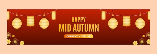 Free vector gradient mid-autumn festival twitch banner