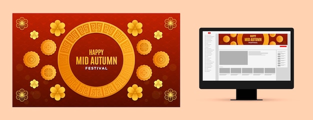 Gradient mid-autumn festival youtube channel art