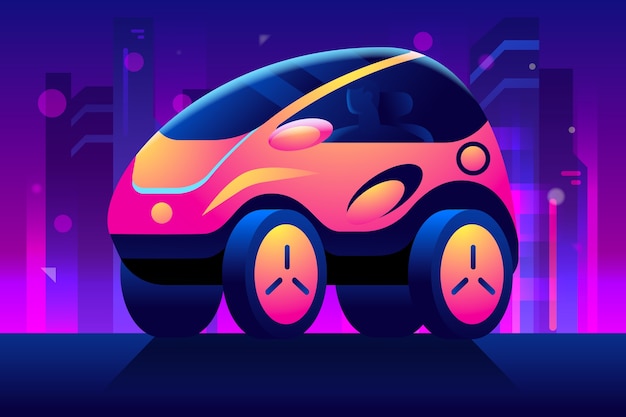 Free vector gradient mini car illustration