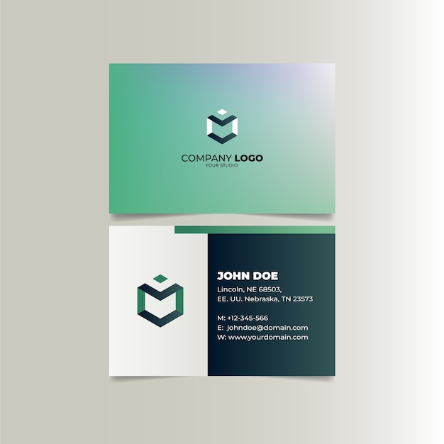 Free vector gradient minimal business card