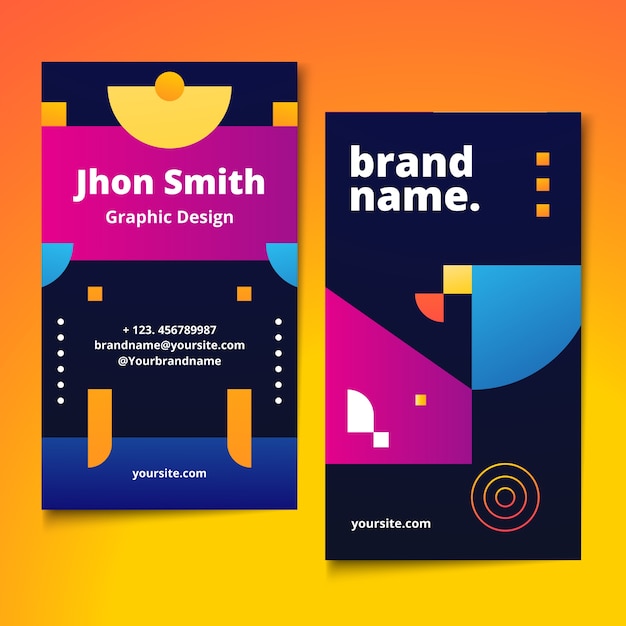 Free vector gradient minimal business card