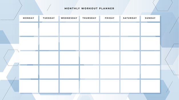 Gradient minimalist 30 day workout calendar