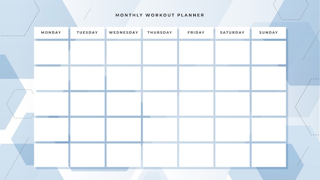 Gradient minimalist 30 day workout calendar