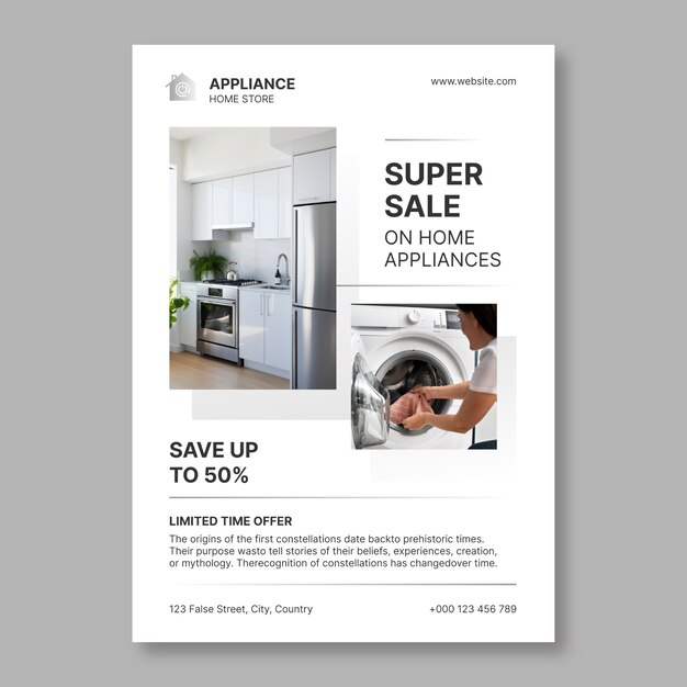 Gradient minimalist appliance store flyer