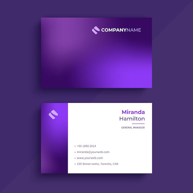 Free vector gradient minimalist business card template