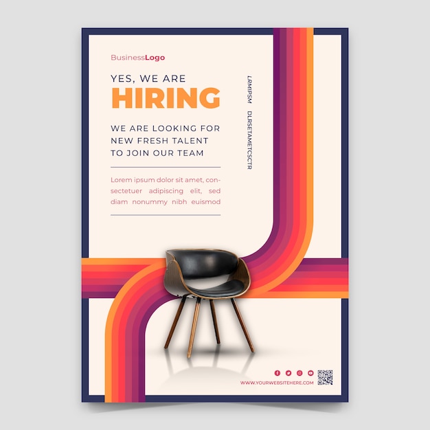 Free vector gradient minimalist hiring poster template