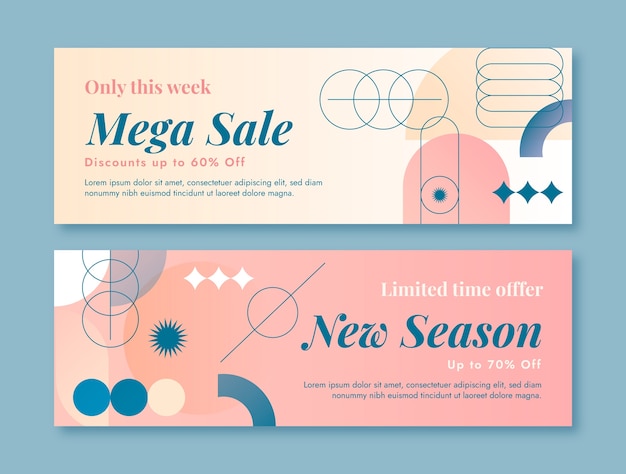 Free vector gradient minimalist horizontal banner