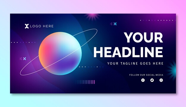 Gradient minimalist horizontal banner