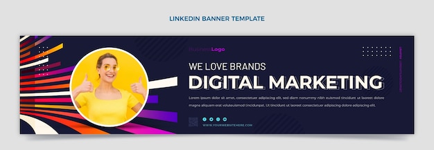 Gradient minimalist linkedin banner template