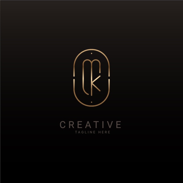 Gradient mk or km logo template