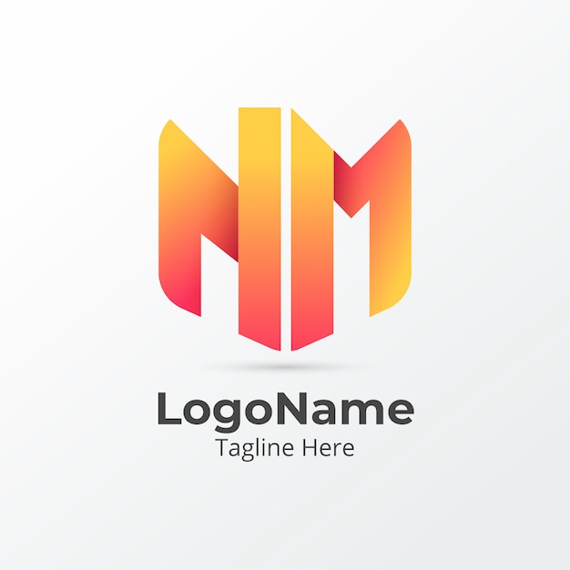 Gradient mn or nm logo template