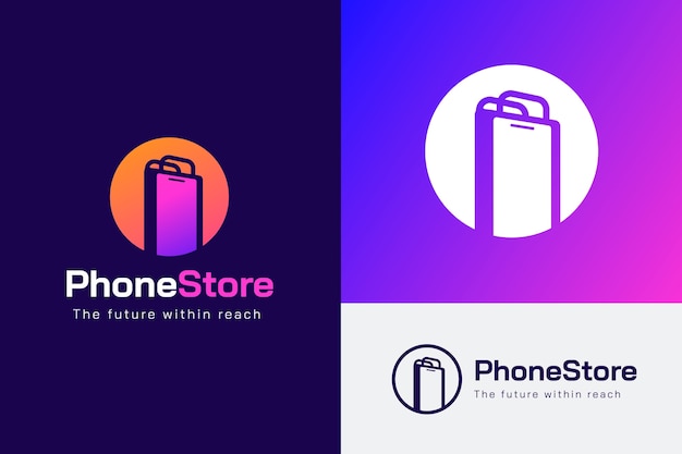 Free vector gradient mobile store logo design