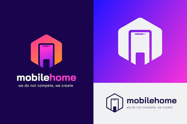 Gradient mobile store logo design