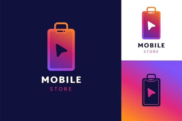 Gradient mobile store logo template