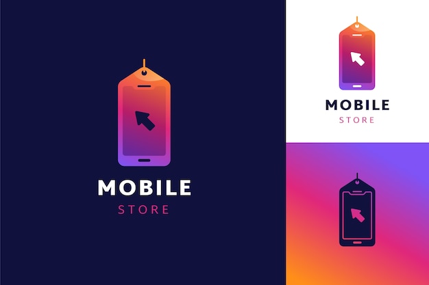 Gradient mobile store logo template