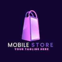 Free vector gradient mobile store logo template